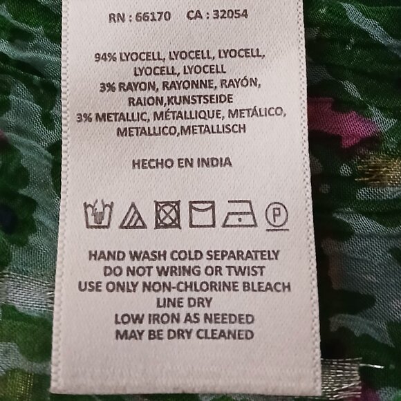 Anthropologie Akemi + Kin Peasant Top S Sheer Lyocell Bell Sleeve Patchwork - Picture 9 of 9